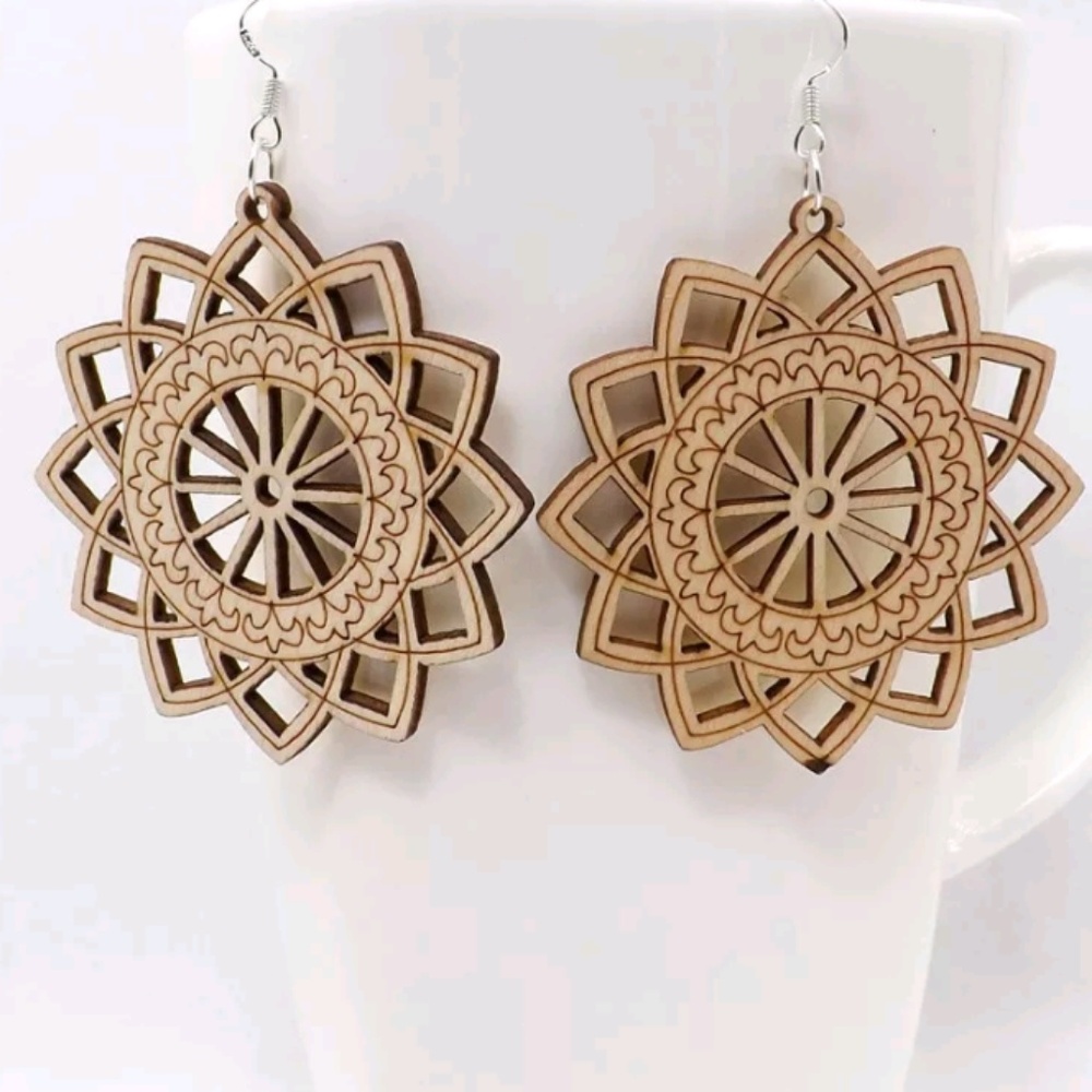Handmade Beautiful Wooden Dangle Drop Earrings